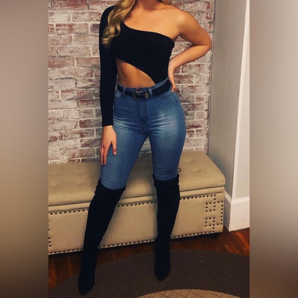 Black bodysuit with cut out